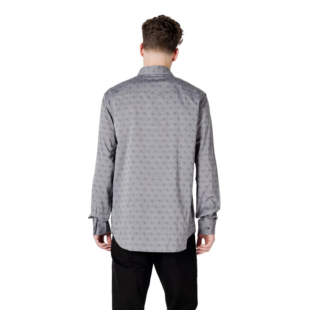 Gray Cotton Pattern Shirt - ventzia