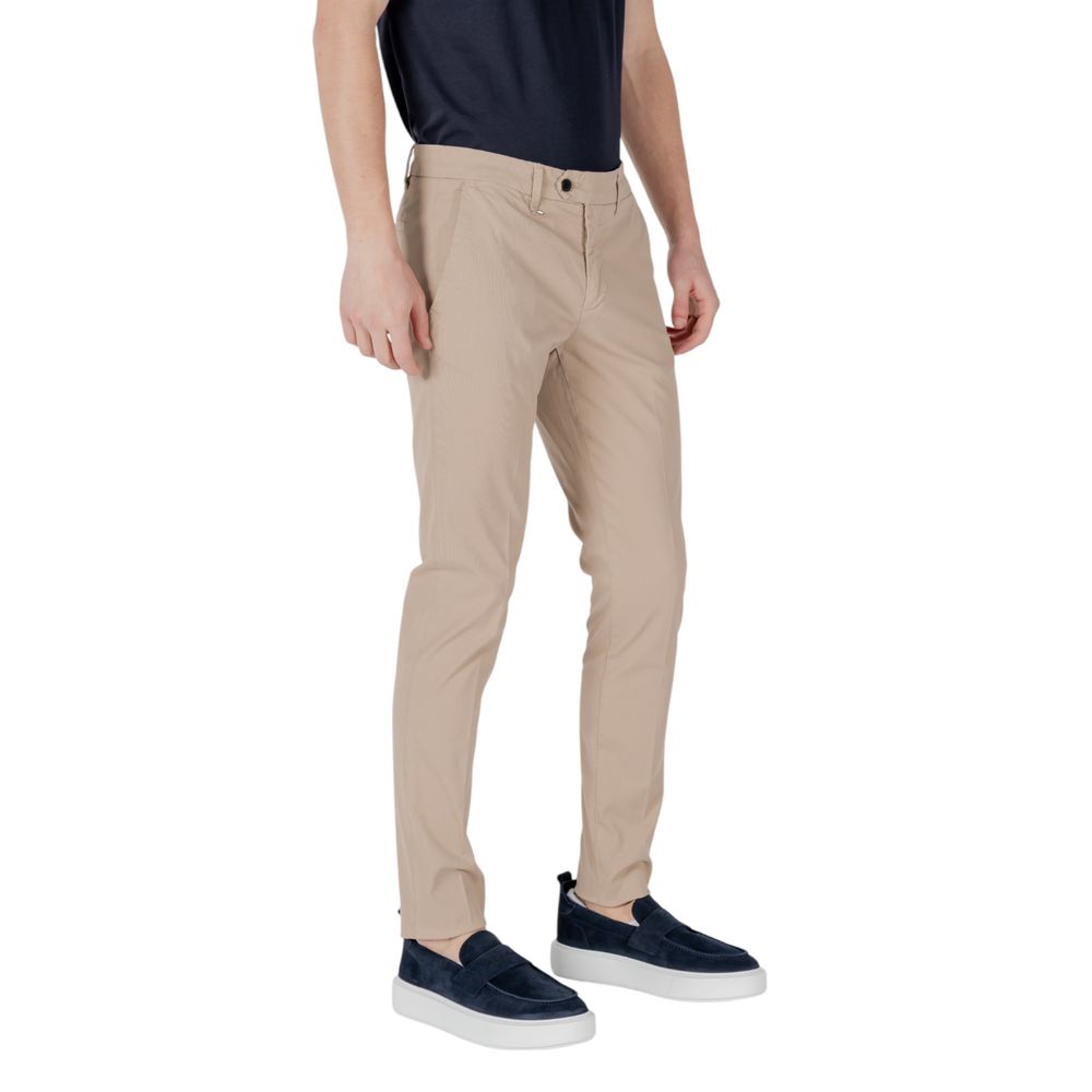 Beige Cotton Skinny Pants - ventzia