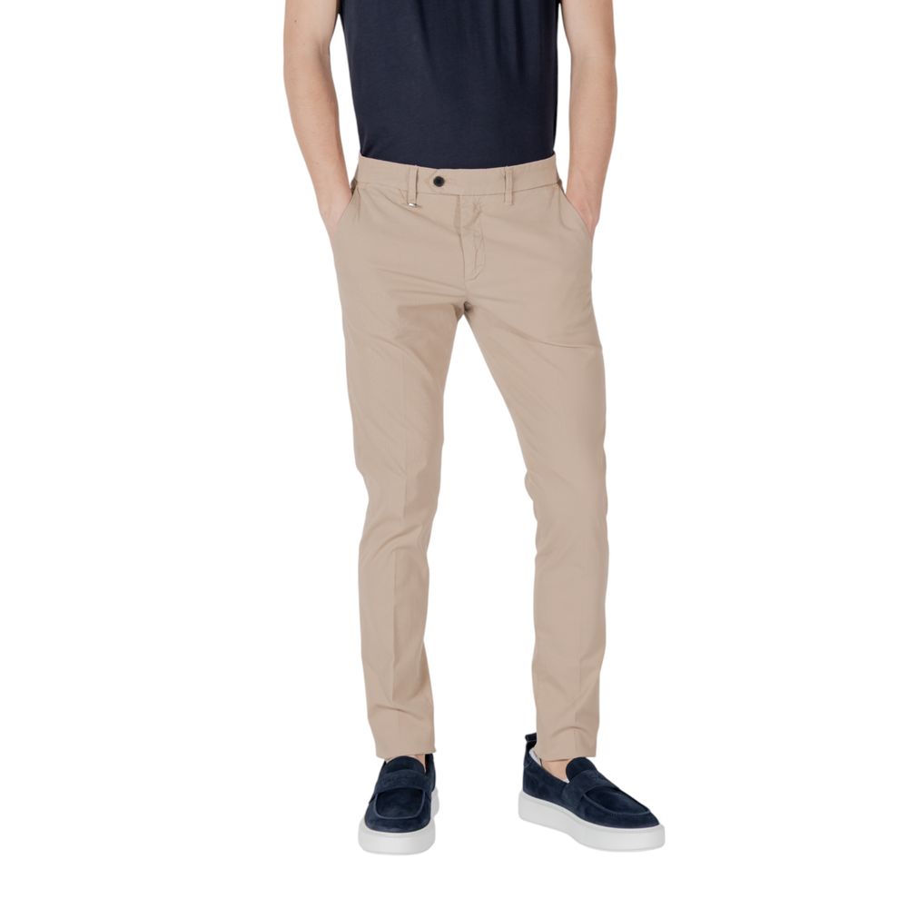 Beige Cotton Skinny Pants - ventzia