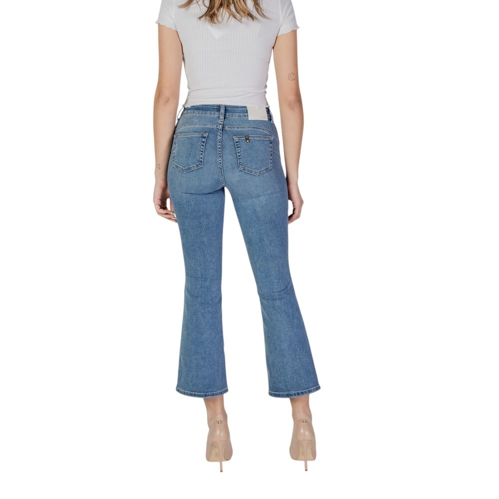 Blue Cotton Bootcut Jeans - ventzia