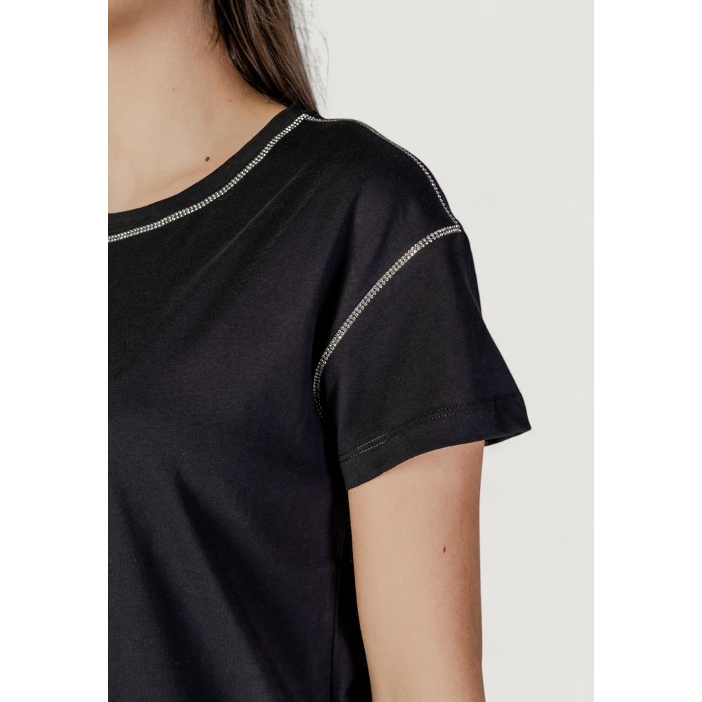 Black Cotton T-Shirt - ventzia
