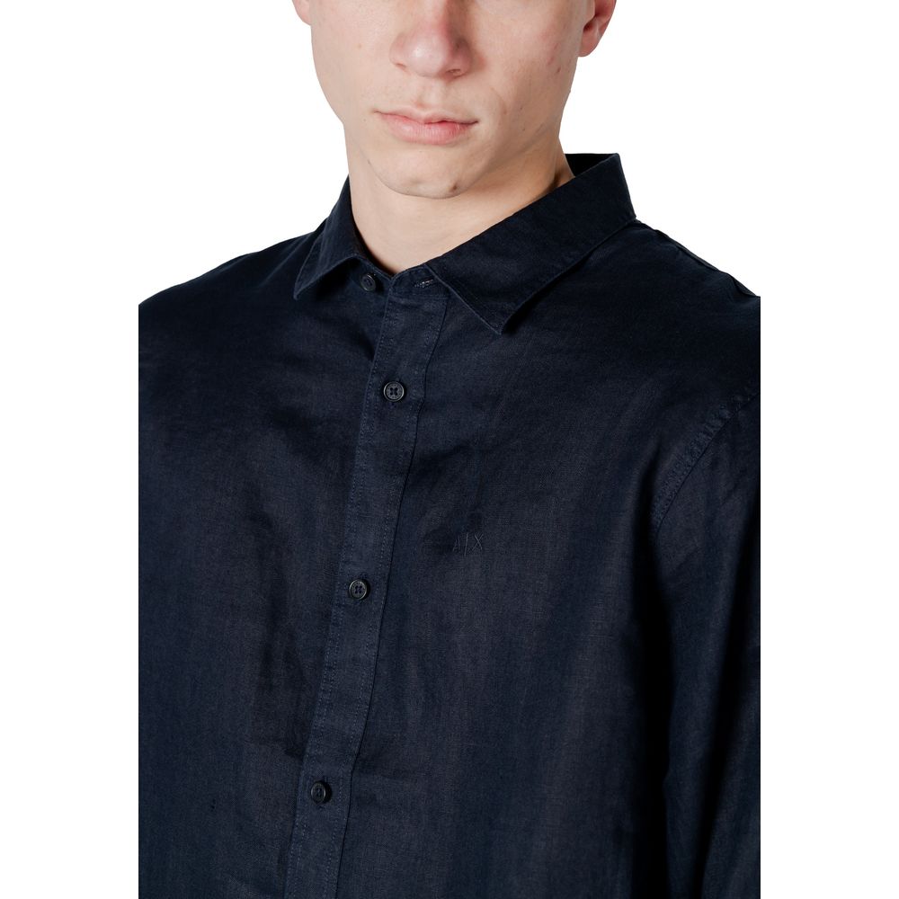 Blue Linen Dress Shirt - ventzia