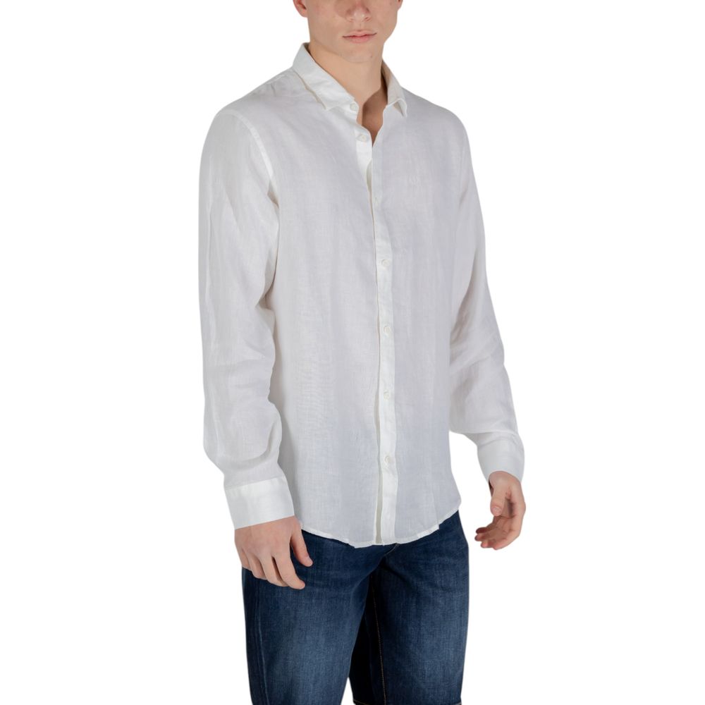 White Linen Dress Shirt - ventzia
