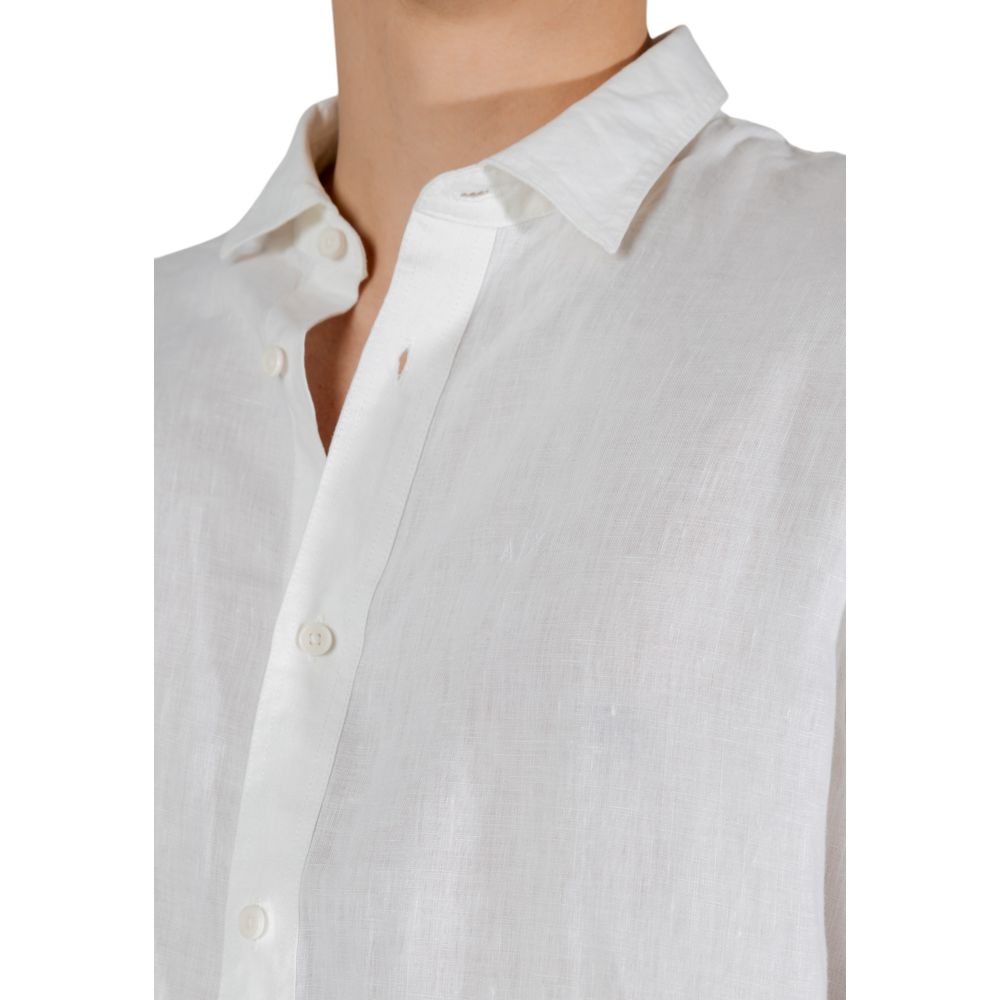 White Linen Dress Shirt - ventzia