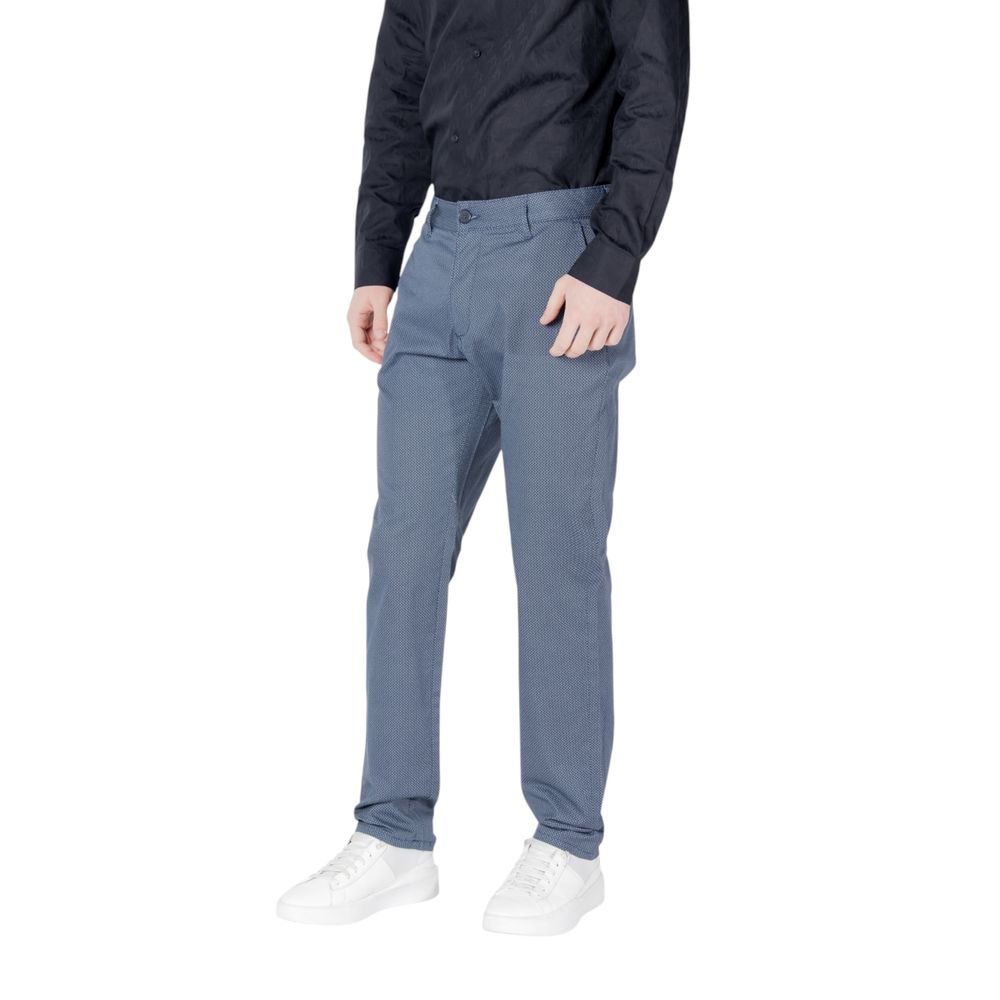 Blue Cotton Skinny Pants - ventzia
