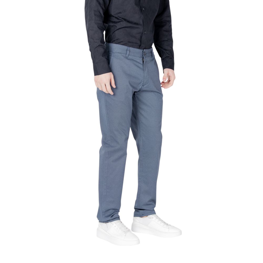 Blue Cotton Skinny Pants - ventzia