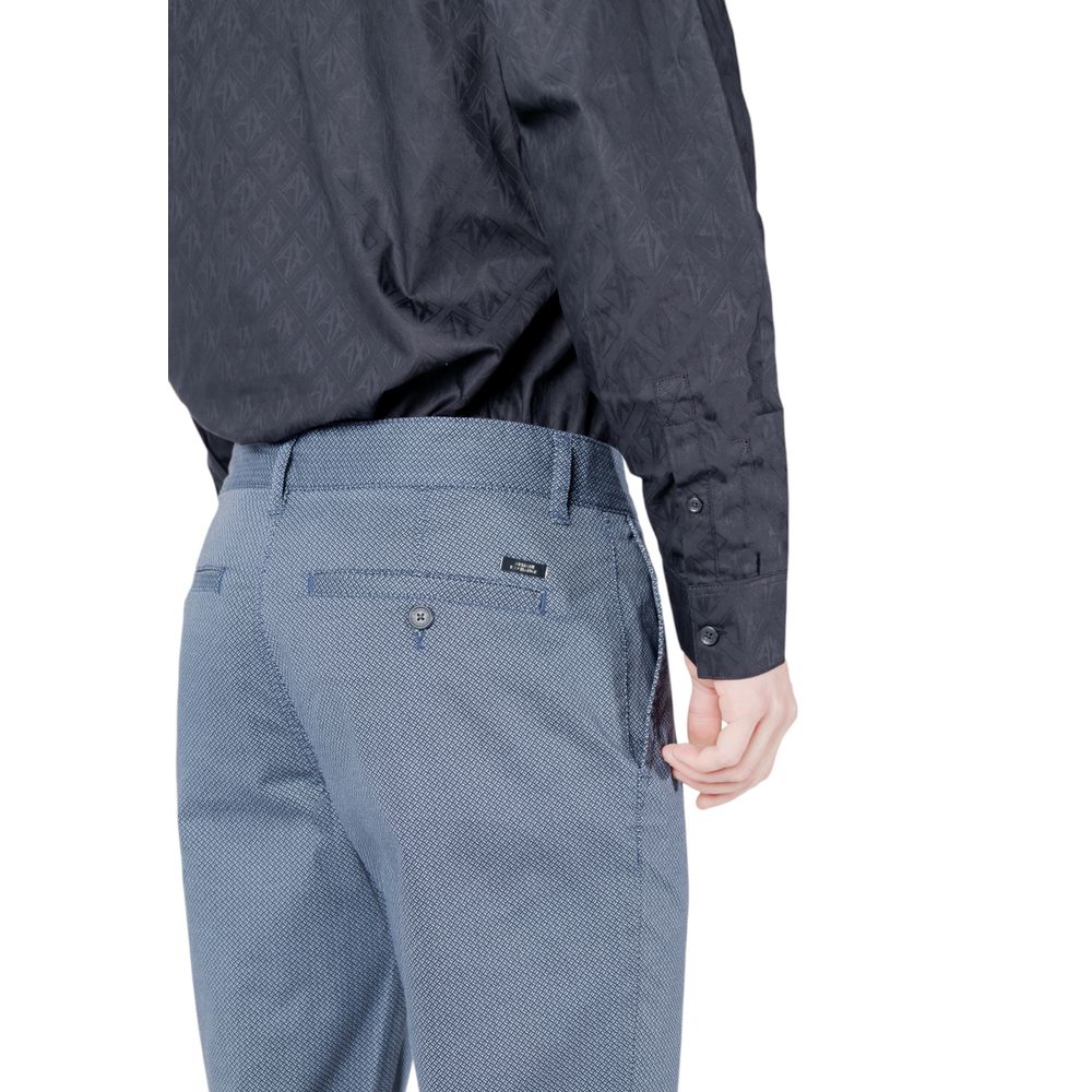 Blue Cotton Skinny Pants - ventzia