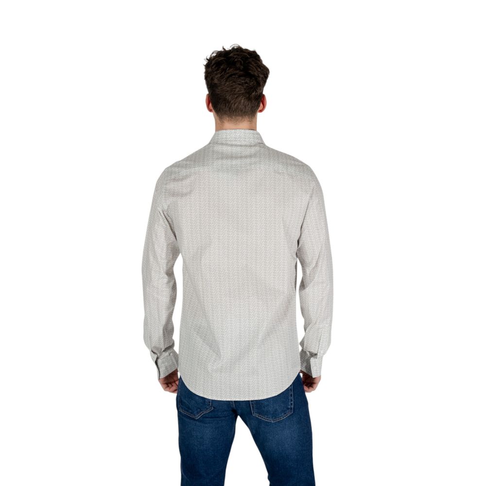 Cream Cotton Pattern Shirt - ventzia