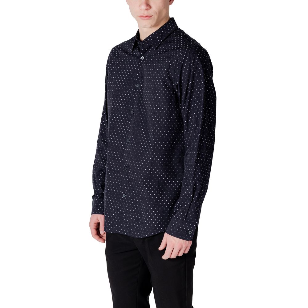 Blue Cotton Pattern Shirt - ventzia