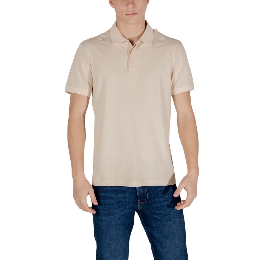 Beige Cotton Polo Shirt - ventzia