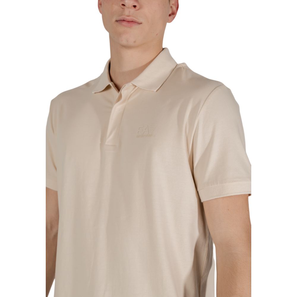 Beige Cotton Polo Shirt - ventzia