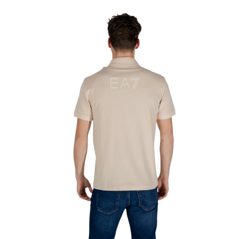 Beige Cotton Polo Shirt - ventzia