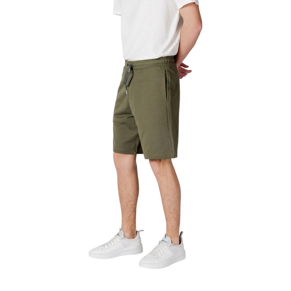 Green Cotton Bermuda Shorts - ventzia