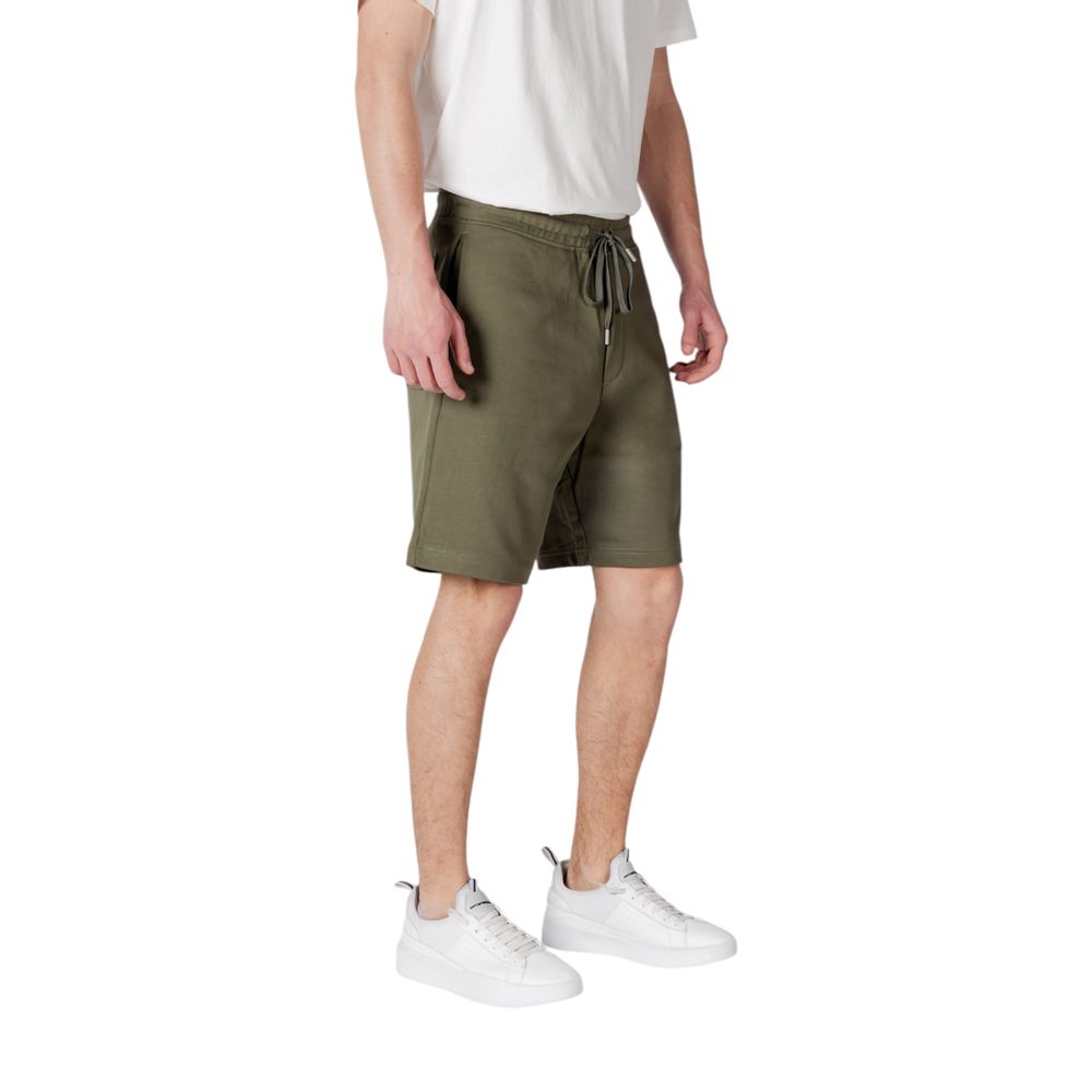 Green Cotton Bermuda Shorts - ventzia