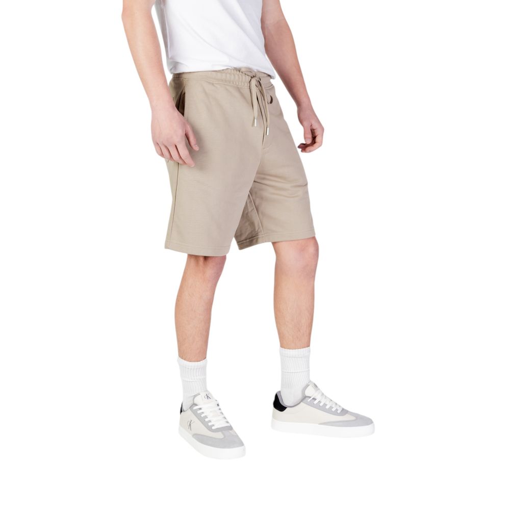 Beige Cotton Bermuda Shorts - ventzia