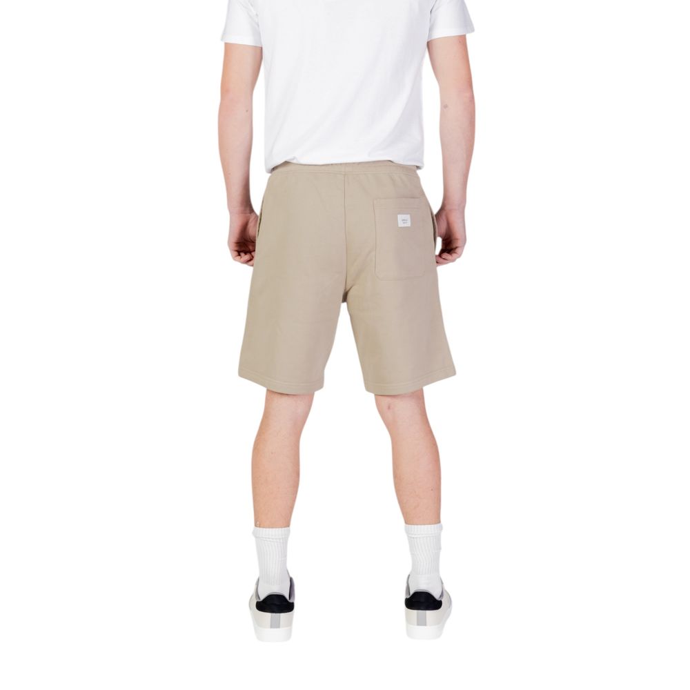 Beige Cotton Bermuda Shorts - ventzia