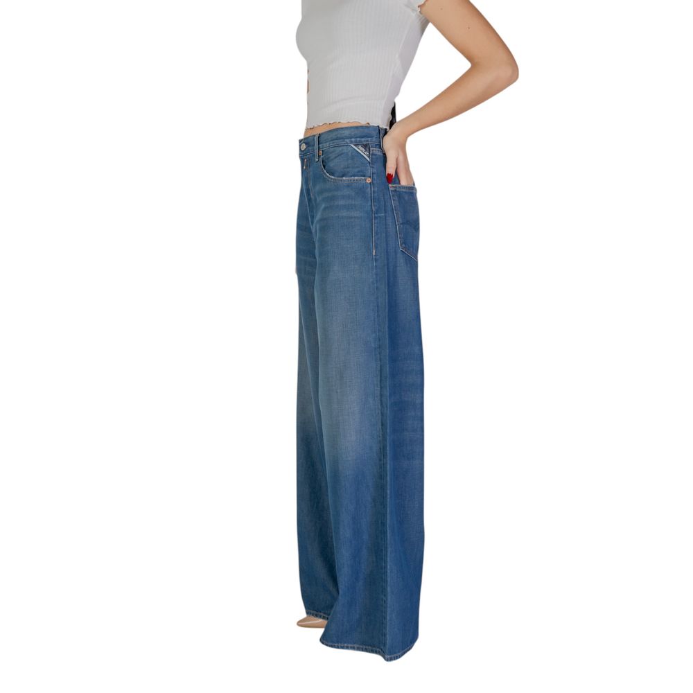 Blue Cotton Bootcut Jeans - ventzia