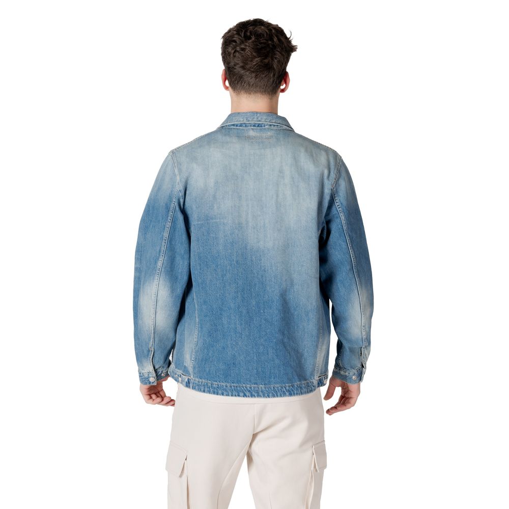 Light Blue Cotton Denim Jacket - ventzia