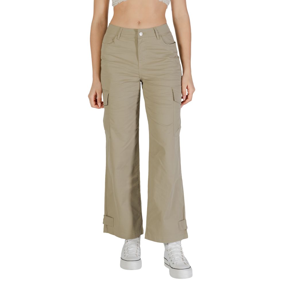 Beige Cotton Pant - ventzia