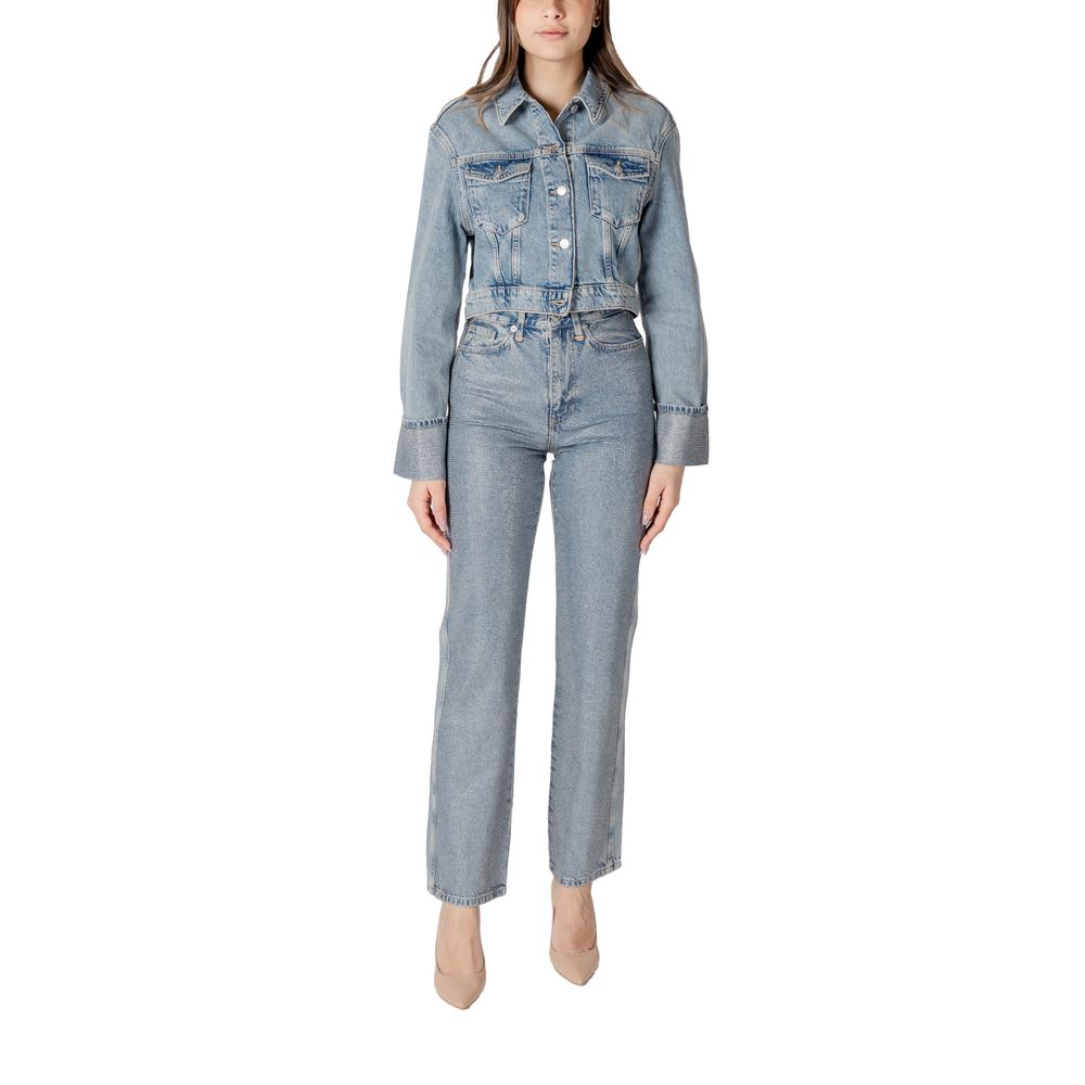 Light Blue Organic Cotton Jackets & Coat - ventzia