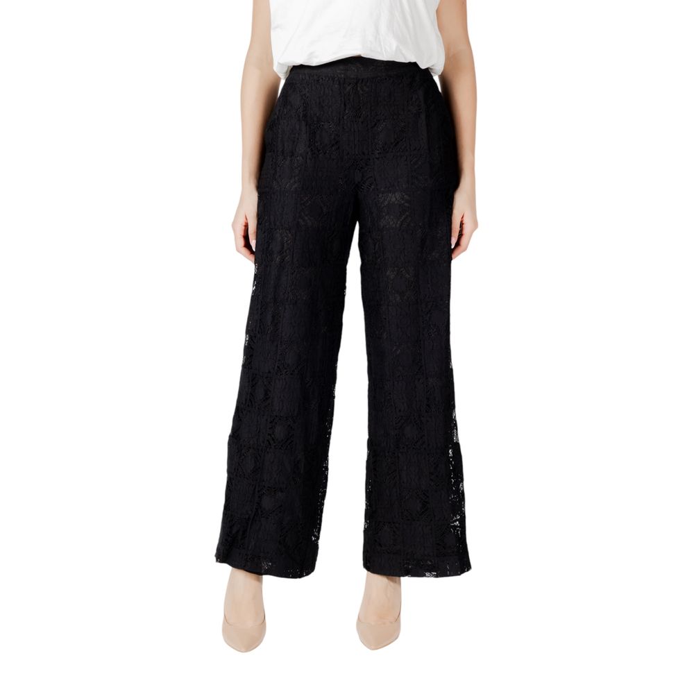 Black Cotton Casual Pants - ventzia