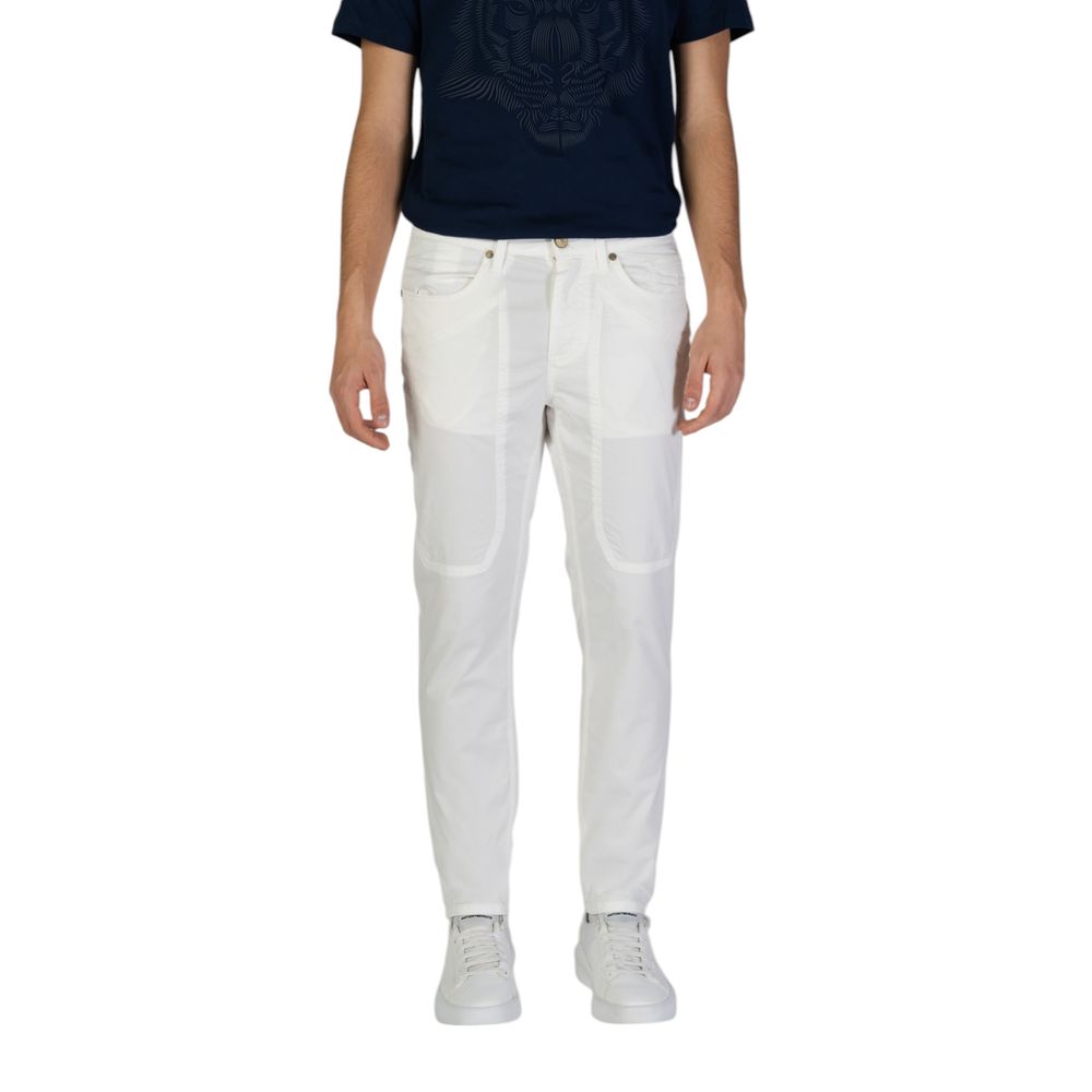 White Cotton Skinny Pants - ventzia