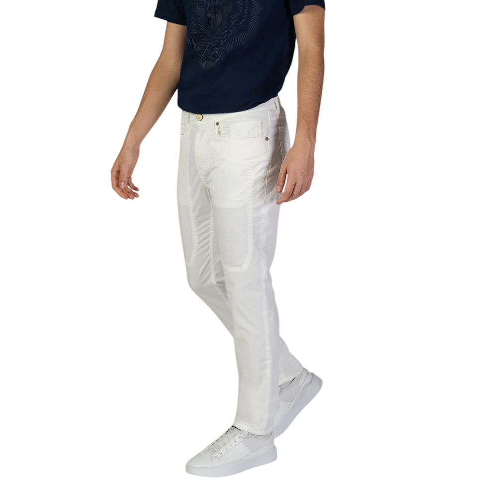 White Cotton Skinny Pants - ventzia