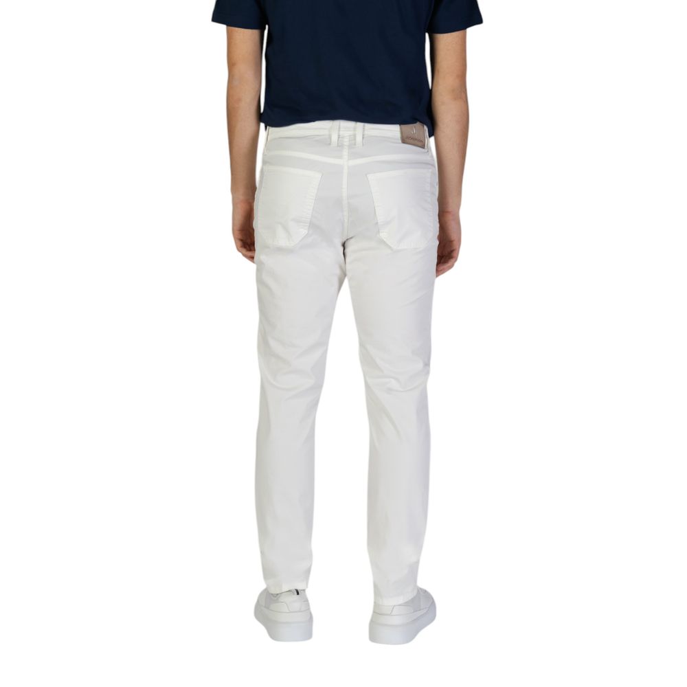 White Cotton Skinny Pants - ventzia