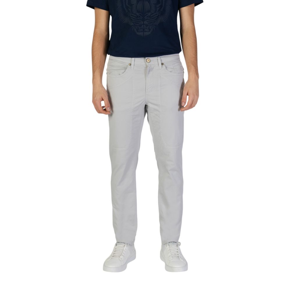 Gray Cotton Skinny Pants - ventzia