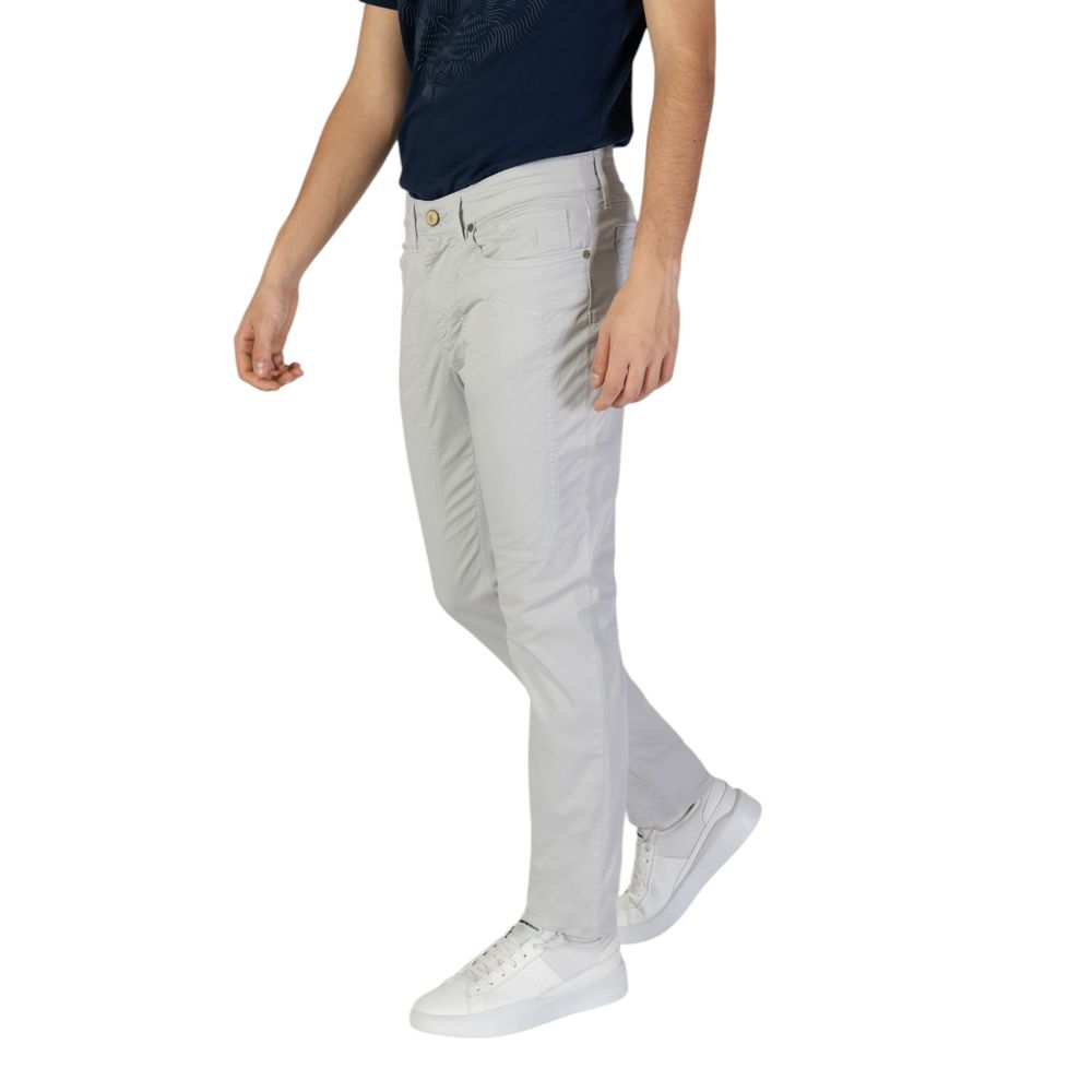 Gray Cotton Skinny Pants - ventzia