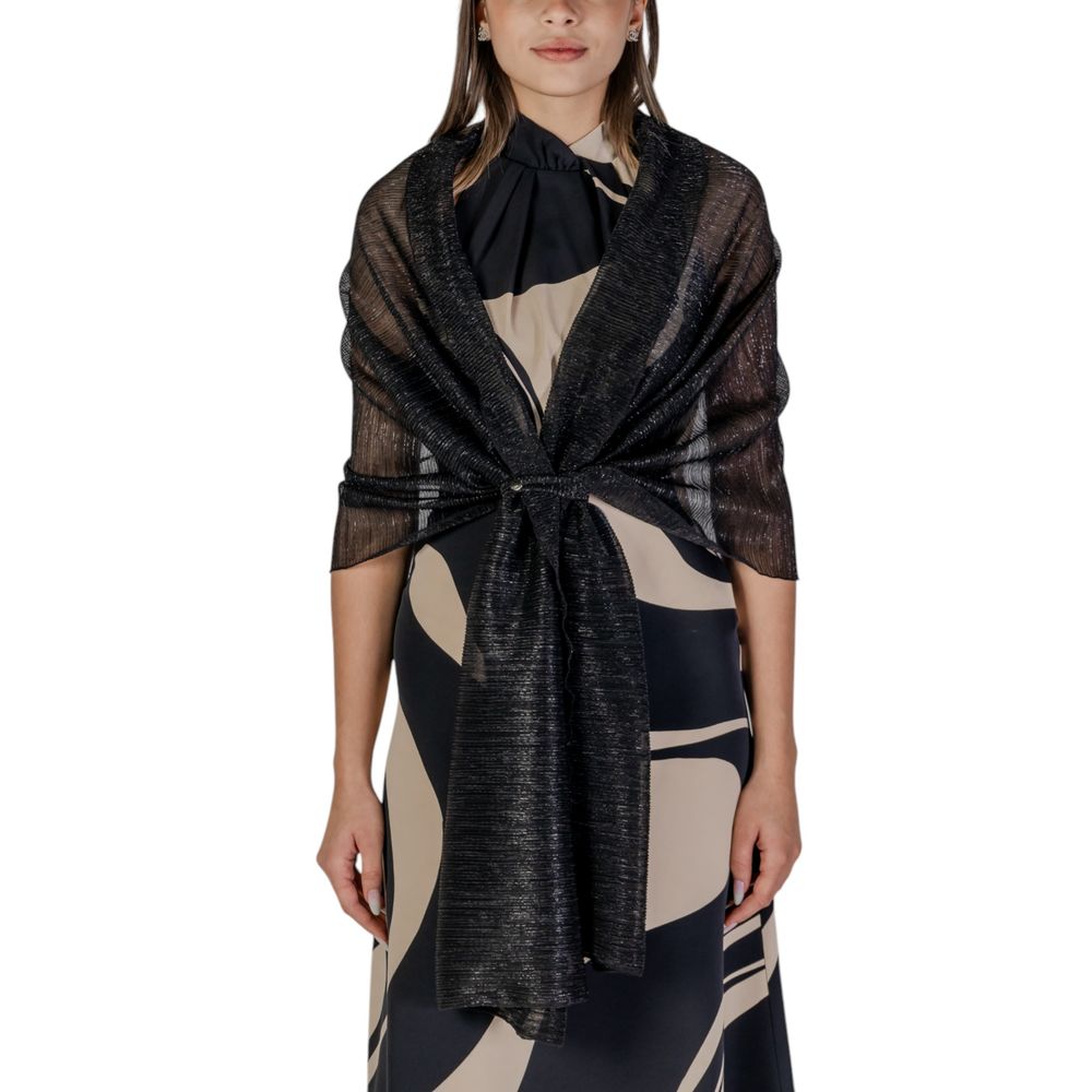 Black Polyester Scarf - ventzia