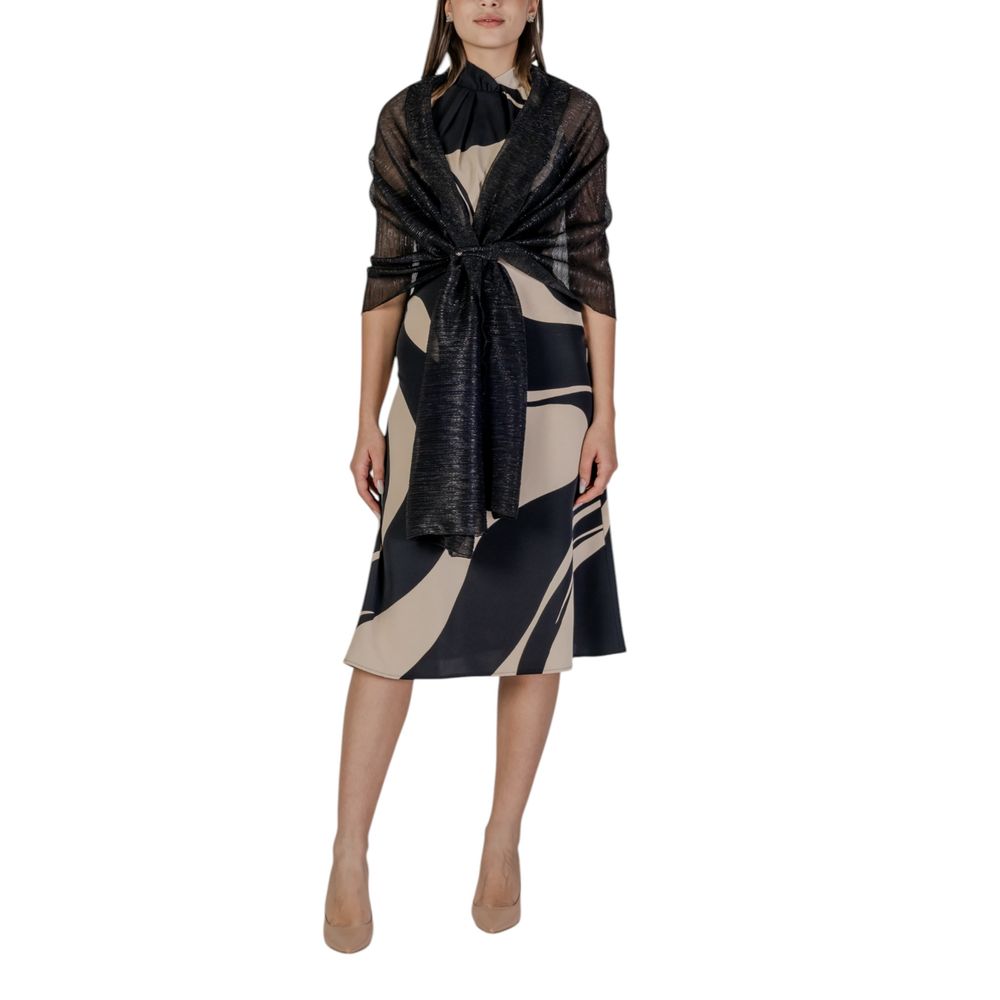 Black Polyester Scarf - ventzia