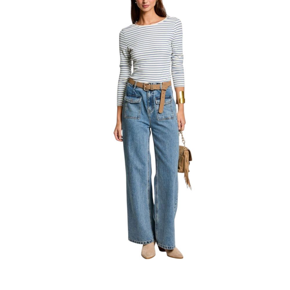 White Viscose Long Sleeve T-Shirt - ventzia