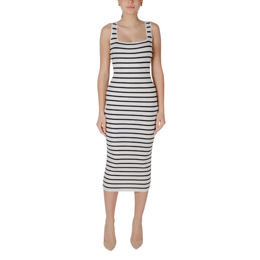 Beige Viscose Long Dress - ventzia