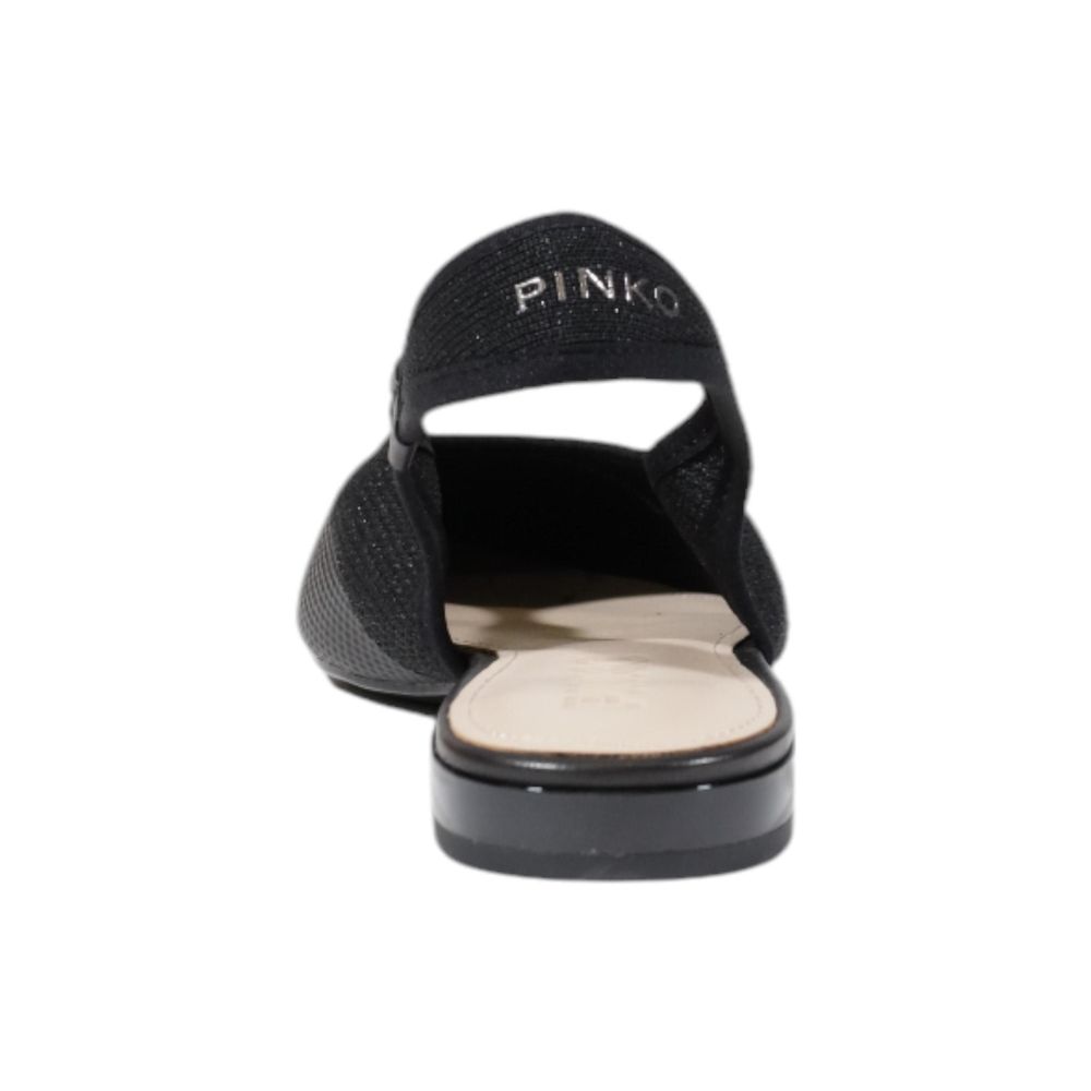 Black Leather Flat Sandals