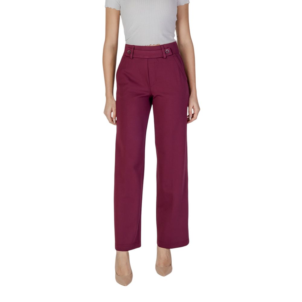 Purple Viscose Casual Pants - ventzia