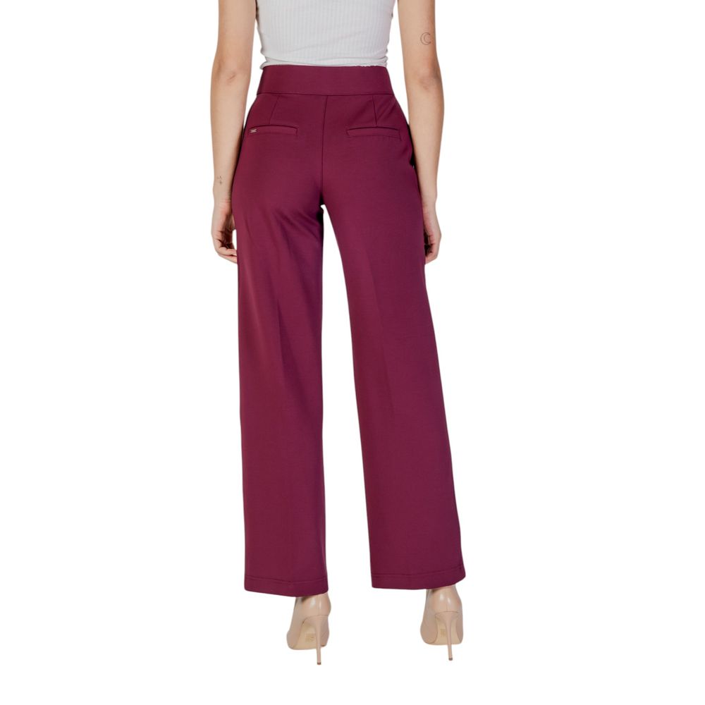 Purple Viscose Casual Pants - ventzia