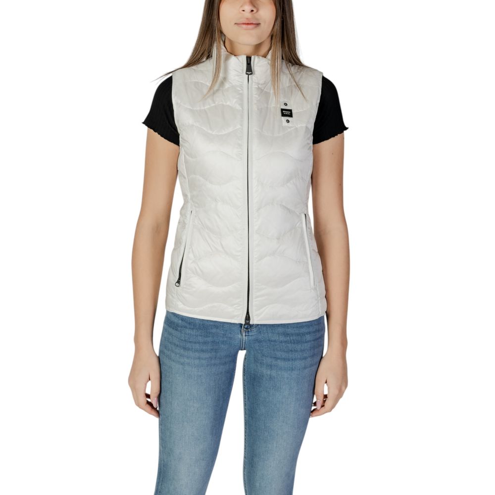 White Polyamide Sleveless Jacket - ventzia