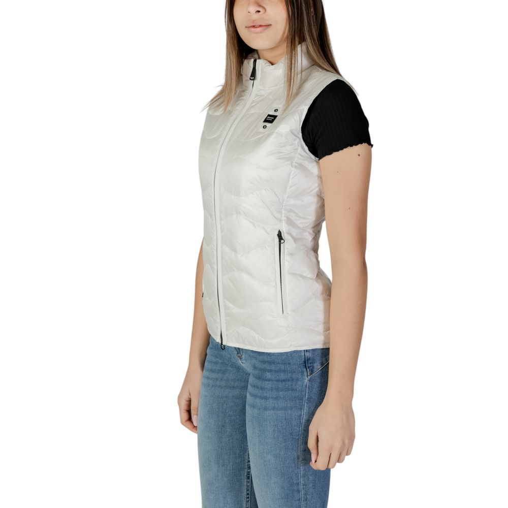 White Polyamide Sleveless Jacket - ventzia