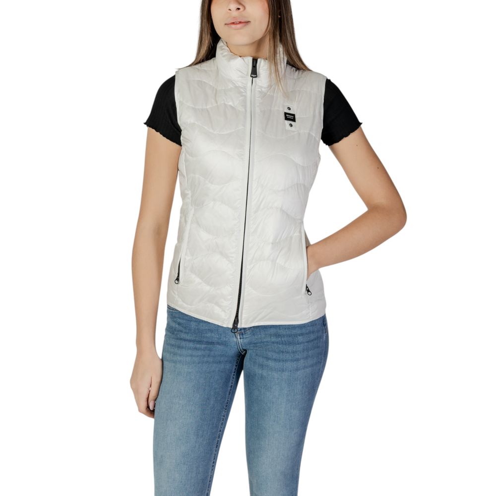 White Polyamide Sleveless Jacket - ventzia