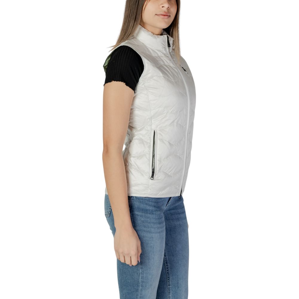 White Polyamide Sleveless Jacket - ventzia