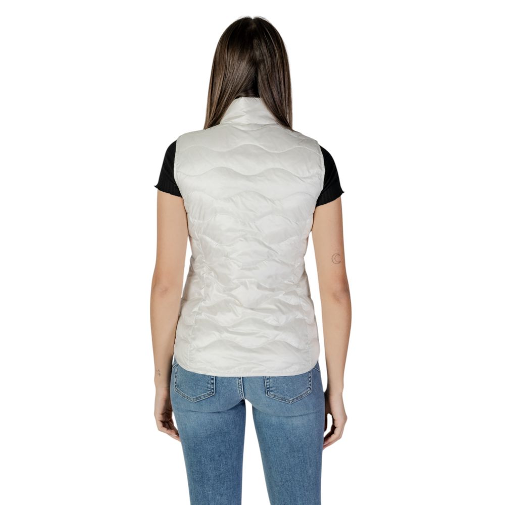 White Polyamide Sleveless Jacket - ventzia