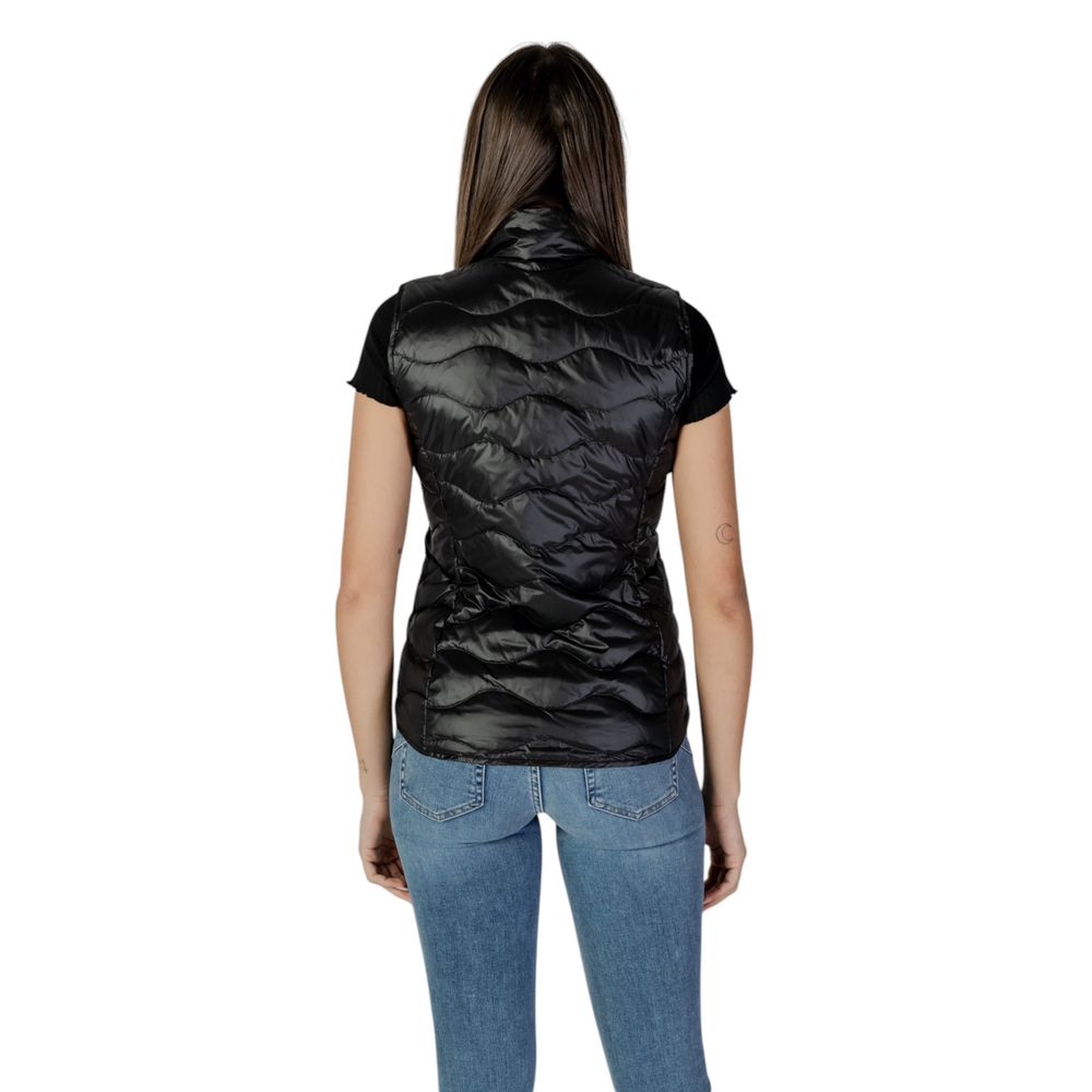 Black Polyamide Sleveless Jacket - ventzia