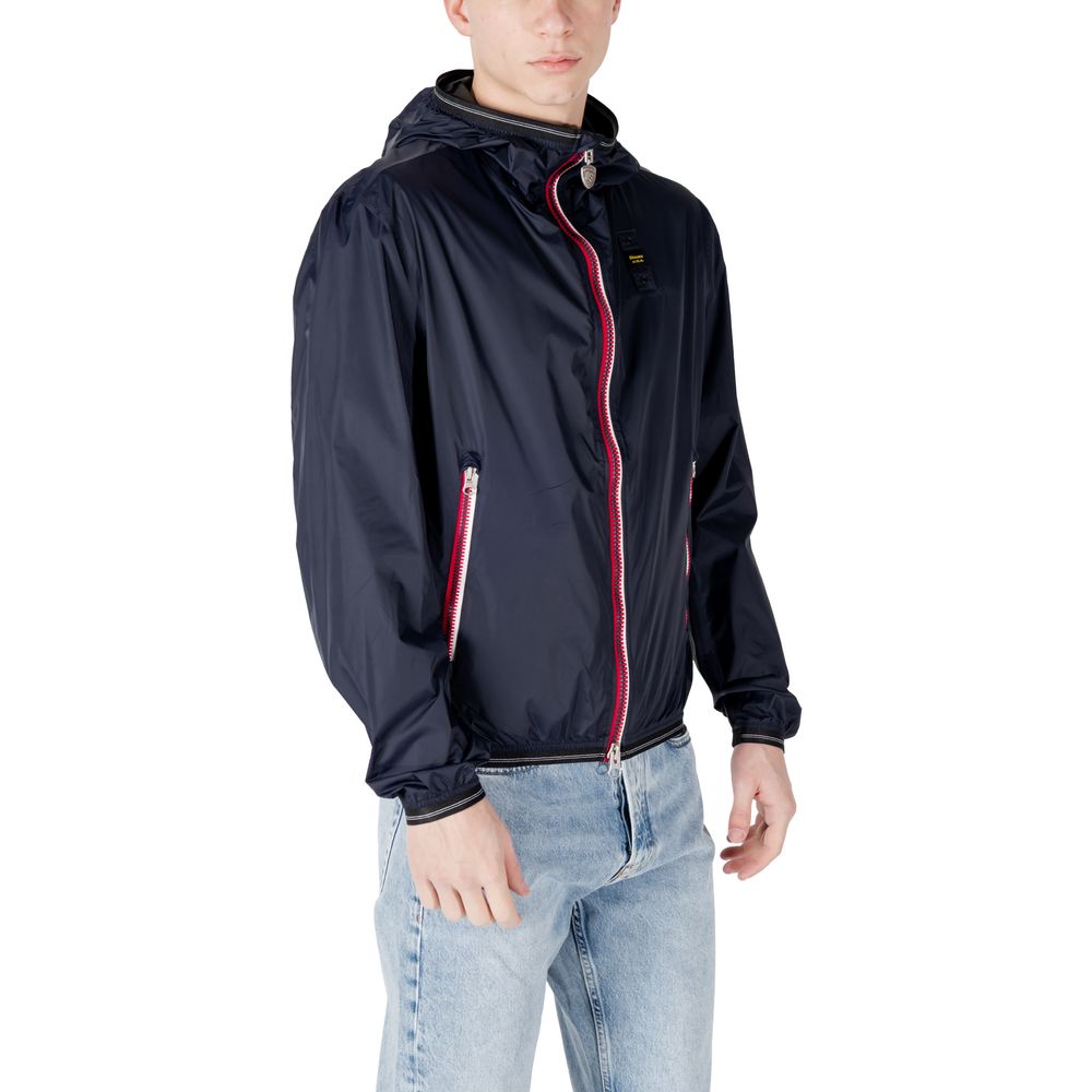 Blue Polyamide Shell Jacket - ventzia