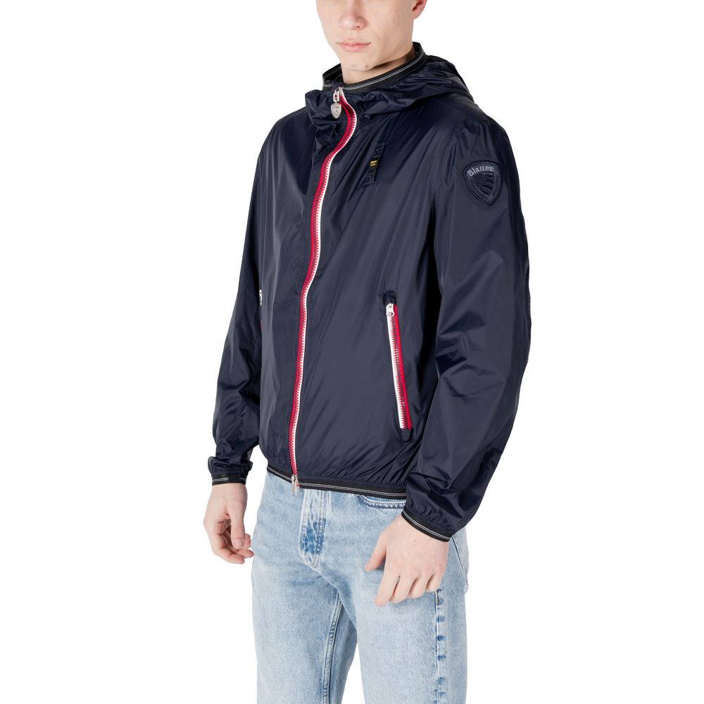 Blue Polyamide Shell Jacket - ventzia