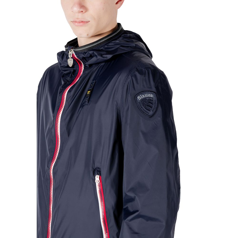 Blue Polyamide Shell Jacket - ventzia