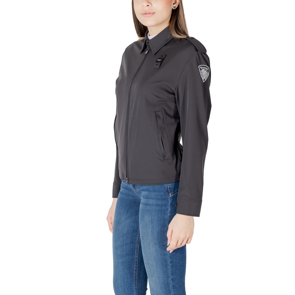 Black Polyamide Biker Jacket - ventzia