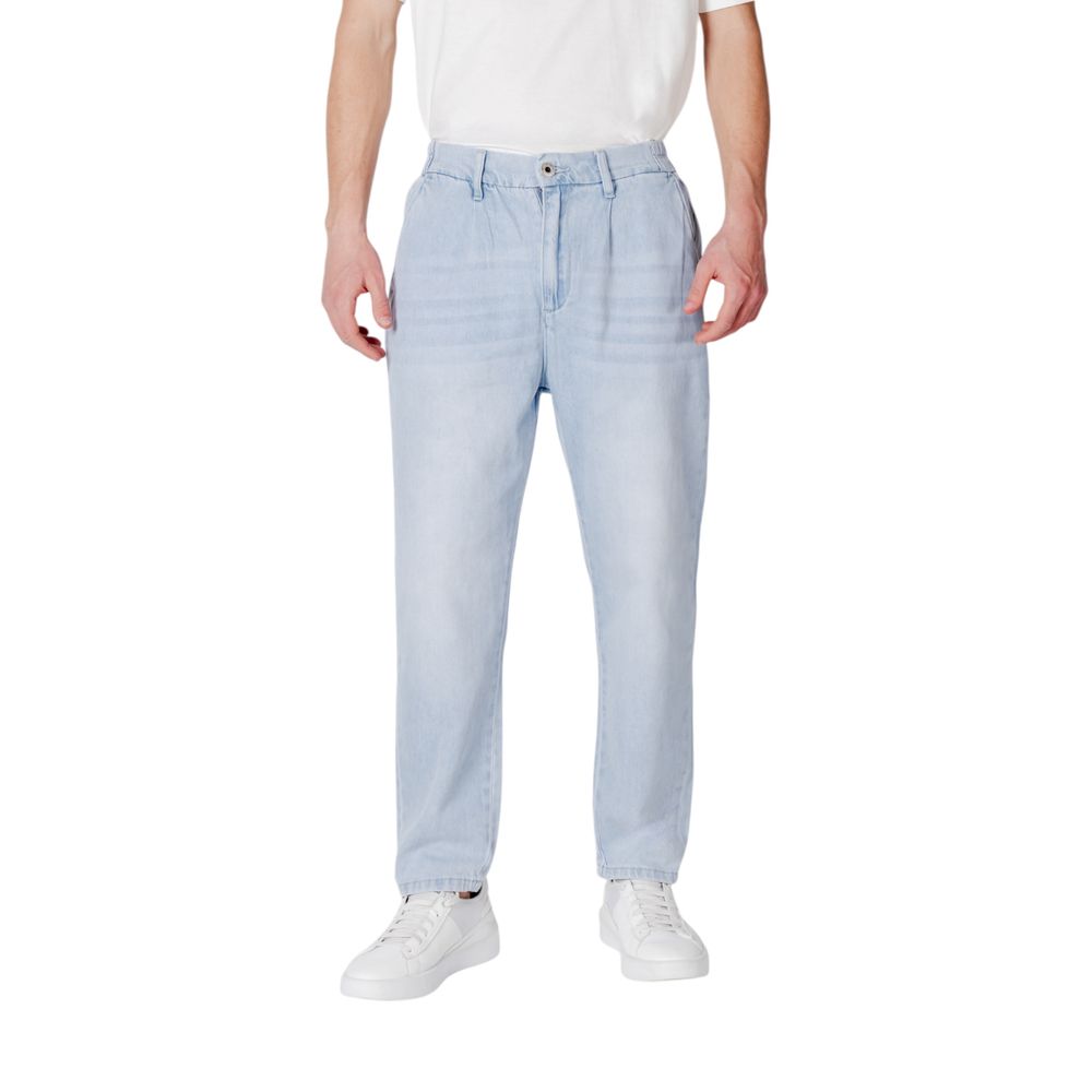 Blue Cotton Slim Fit Jeans - ventzia