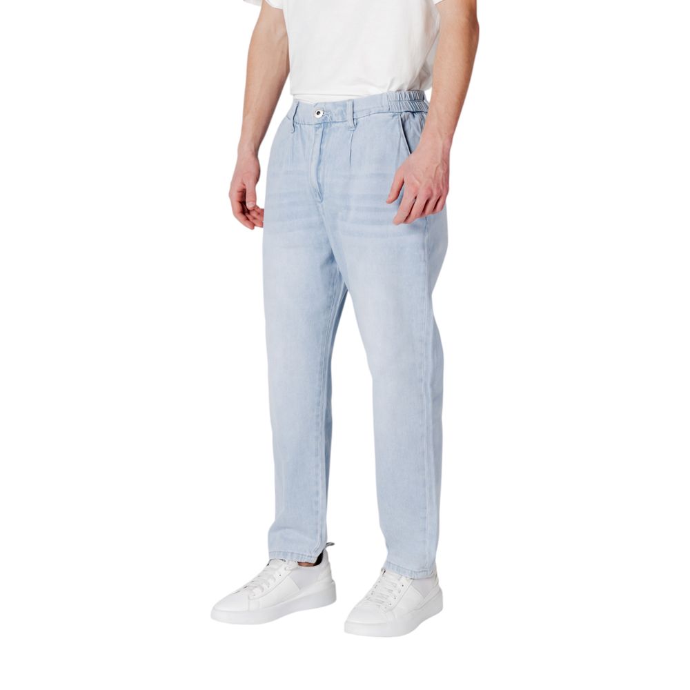 Blue Cotton Slim Fit Jeans - ventzia