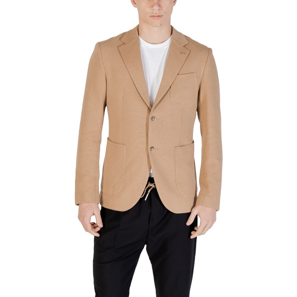 Beige Cotton Blazer - ventzia